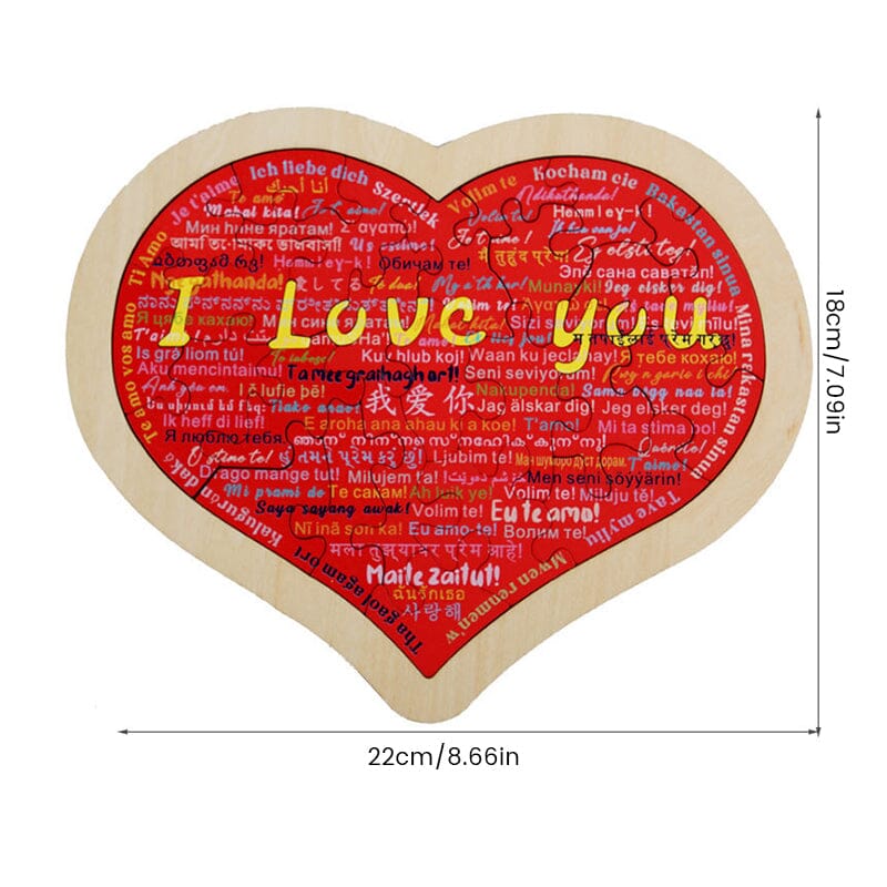 Herzform-Puzzle|Sag Ich Liebe Dich in 100 Sprachen | Brehn