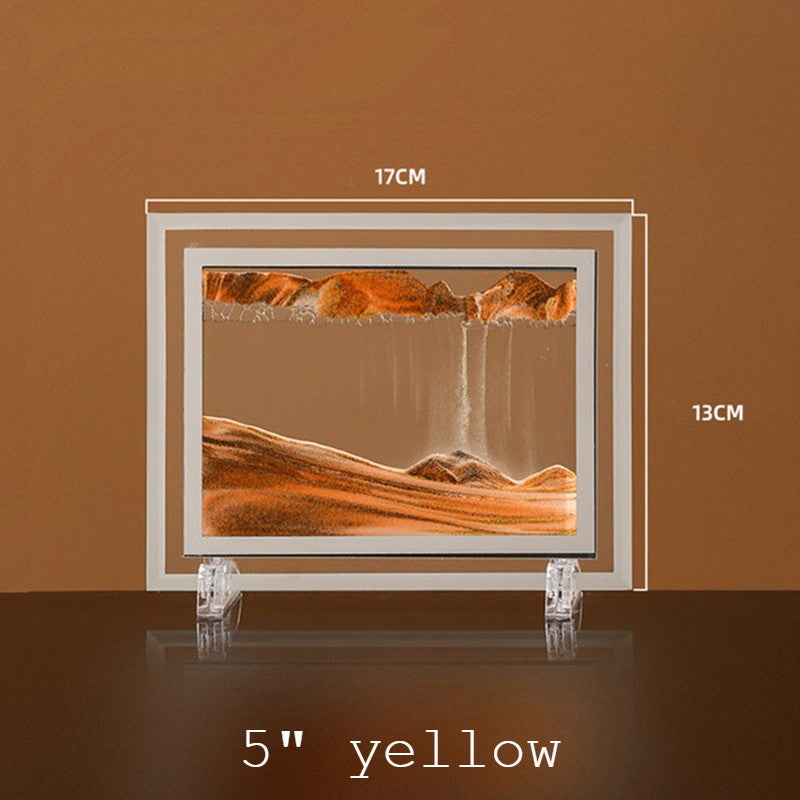 Brehn | Dynamisches Glasrahmen Bewegt Sand Natur Landschaft, für Desktop, Zuhause, Büro, Dekor