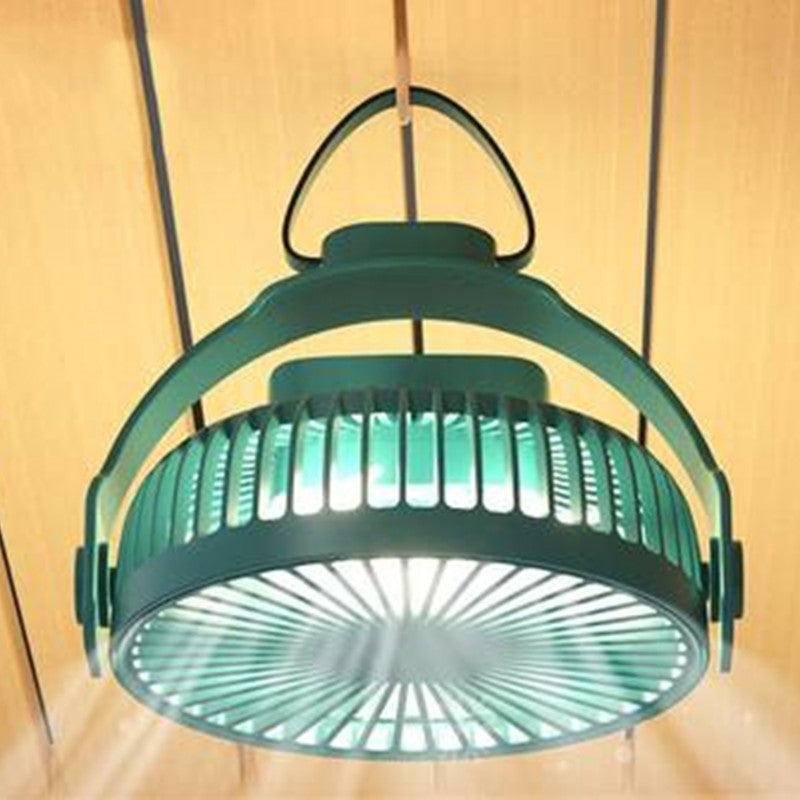 2-in-1 Wiederaufladbarer Tragbarer Hängender / Schreibtisch Ventilator, mit Nachtlicht, 4 Einstellbare Windgeschwindigkeiten | Brehn
