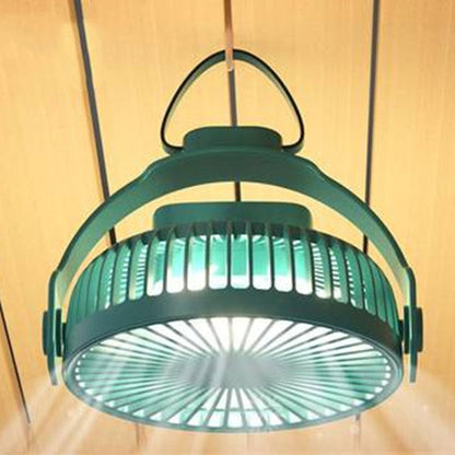 2-in-1 Wiederaufladbarer Tragbarer Hängender / Schreibtisch Ventilator, mit Nachtlicht, 4 Einstellbare Windgeschwindigkeiten | Brehn