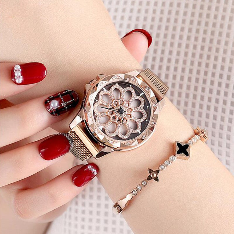 Brehn | Fashion Damen Uhr, mit 360¬∞ drehbarem Zifferblatt, magnetischem Armband & täglicher wasserdicht