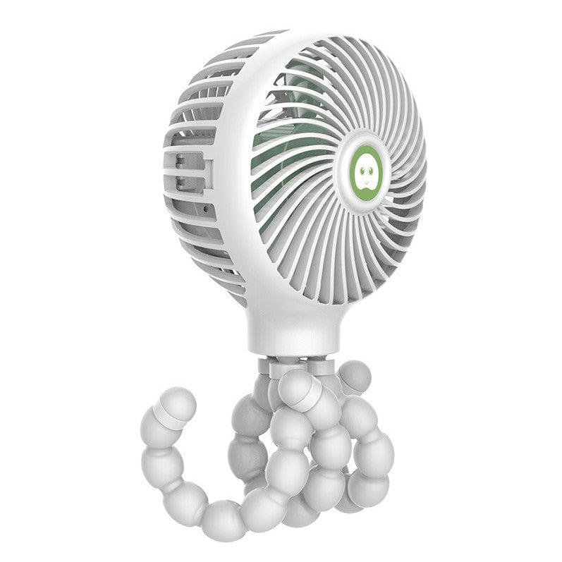 Brehn | Tragbarer wiederaufladbarer Ventilator mit verstellbarem Stativ & 3 Windmodi, für Zuhause, Schreibtisch, Kinderwagen & mehr