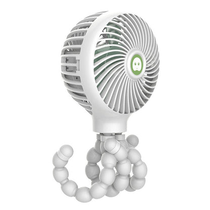 Brehn | Tragbarer wiederaufladbarer Ventilator mit verstellbarem Stativ & 3 Windmodi, für Zuhause, Schreibtisch, Kinderwagen & mehr
