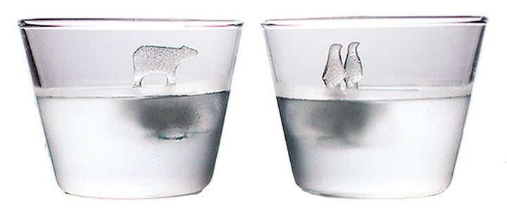 Brehn | Eisbär und Pinguine Silikon-Eisform 2er Set, für Party, Whisky, Cocktail & mehr