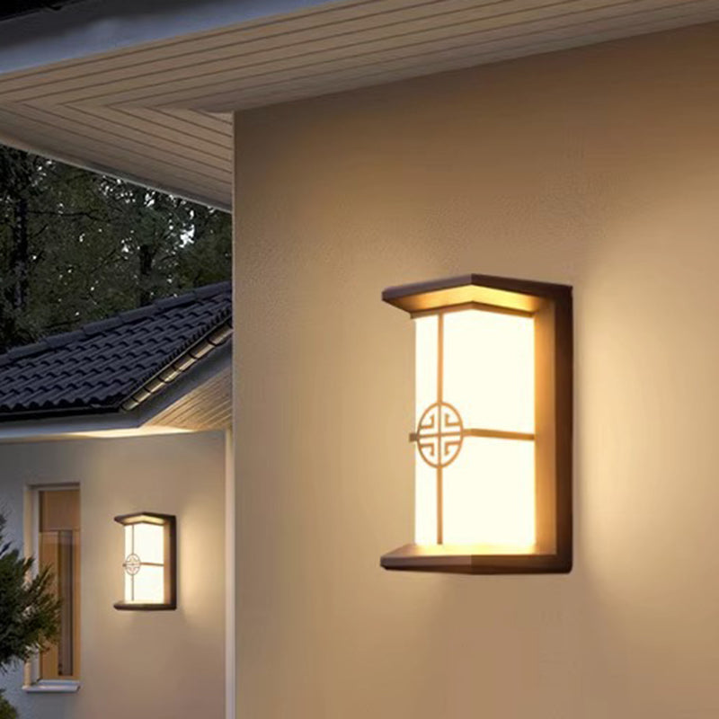 Modern Industrial Kubus Aluminium Akryl LED Wasserdicht Außen Wand Sconces Lampe Für Außenpatio | Brehn