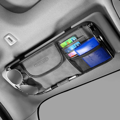 Brehn | Multi-Taschen Auto Sonnenblenden Organizer, für Sonnenbrillen, Karten, Stift, Bargeld & mehr