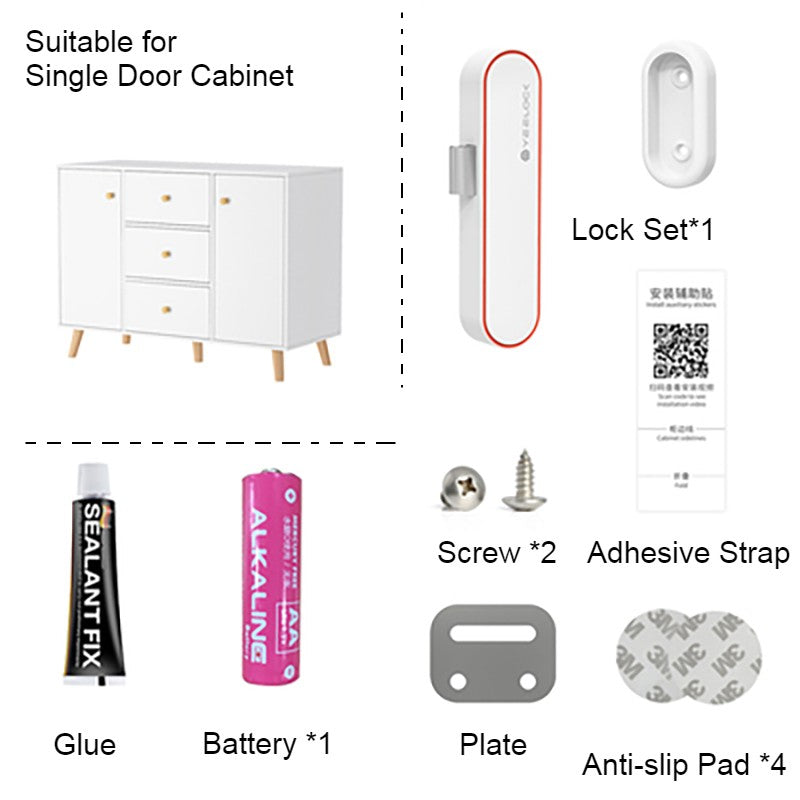 Brehn | Schlüsseloses Smart Cabinet Lock mit Bluetooth APP Entsperren, Schlüsselteilen, Einfache Installation & Lange Standby-Zeit, für Schränke