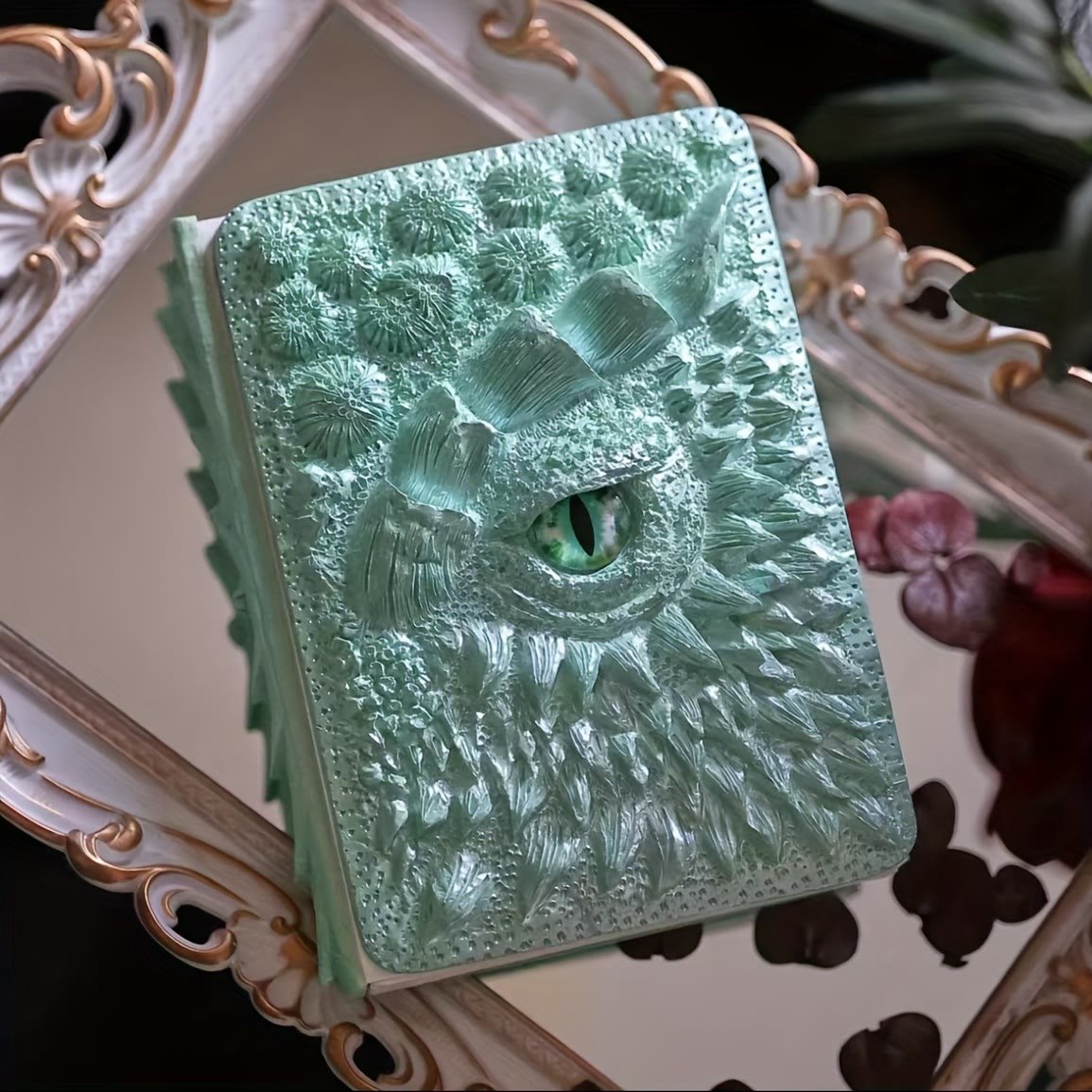 Brehn | Drachenauge 3D Prägung Journal - Handgefertigtes Harz Graviertes Notizbuch