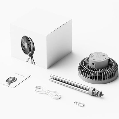 Tragbarer wiederaufladbarer Ventilator mit flexiblem Stativ und 3 Geschwindigkeitsstufen, für Reisen, Büro, Raum, Outdoor | Brehn