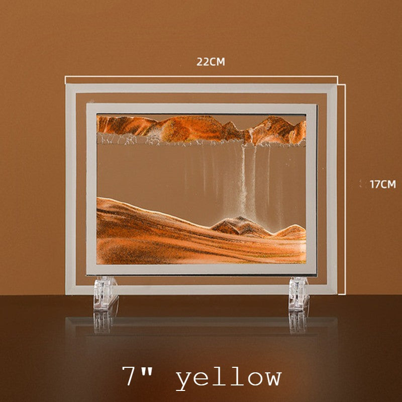 Brehn | Dynamisches Glasrahmen Bewegt Sand Natur Landschaft, für Desktop, Zuhause, Büro, Dekor