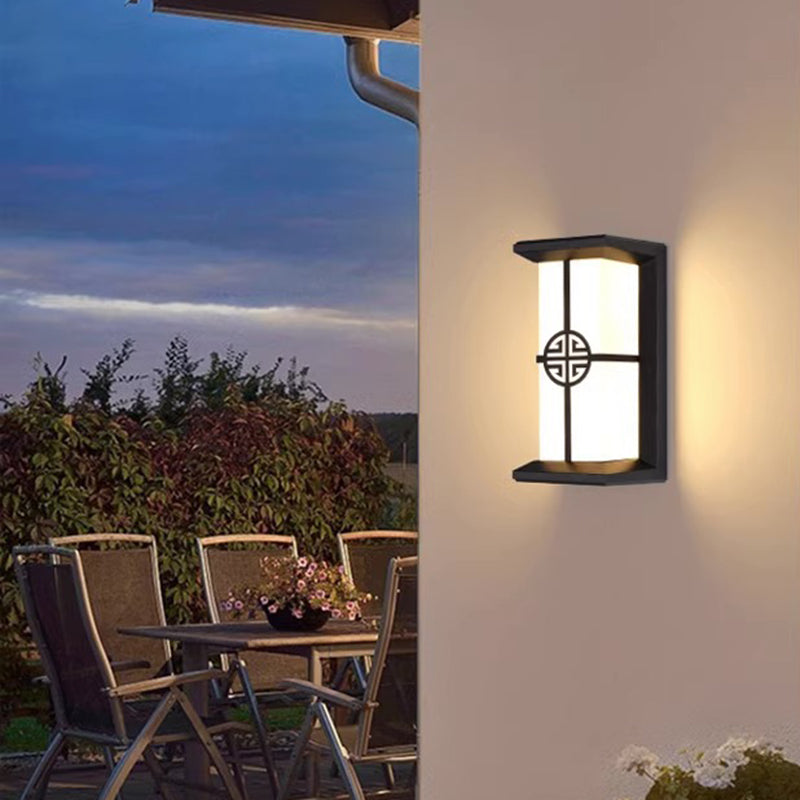 Modern Industrial Kubus Aluminium Akryl LED Wasserdicht Außen Wand Sconces Lampe Für Außenpatio | Brehn