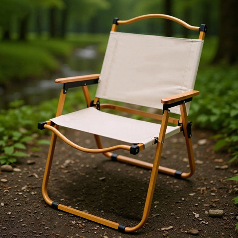 Moderner Minimalistischer Quadratischer Stoff Kohlenstoffstahl Buchenholz Rückenlehne Armlehne Klappstuhl Für Draußen | Brehn