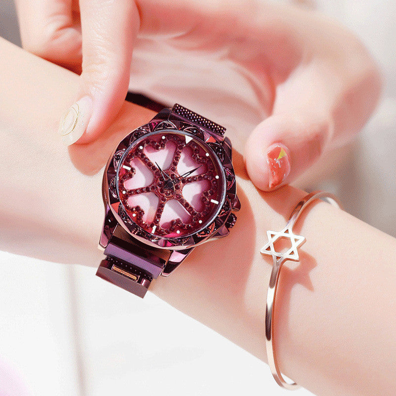 Brehn | Fashion Damen Uhr, mit 360¬∞ drehbarem Zifferblatt, magnetischem Armband & täglicher wasserdicht