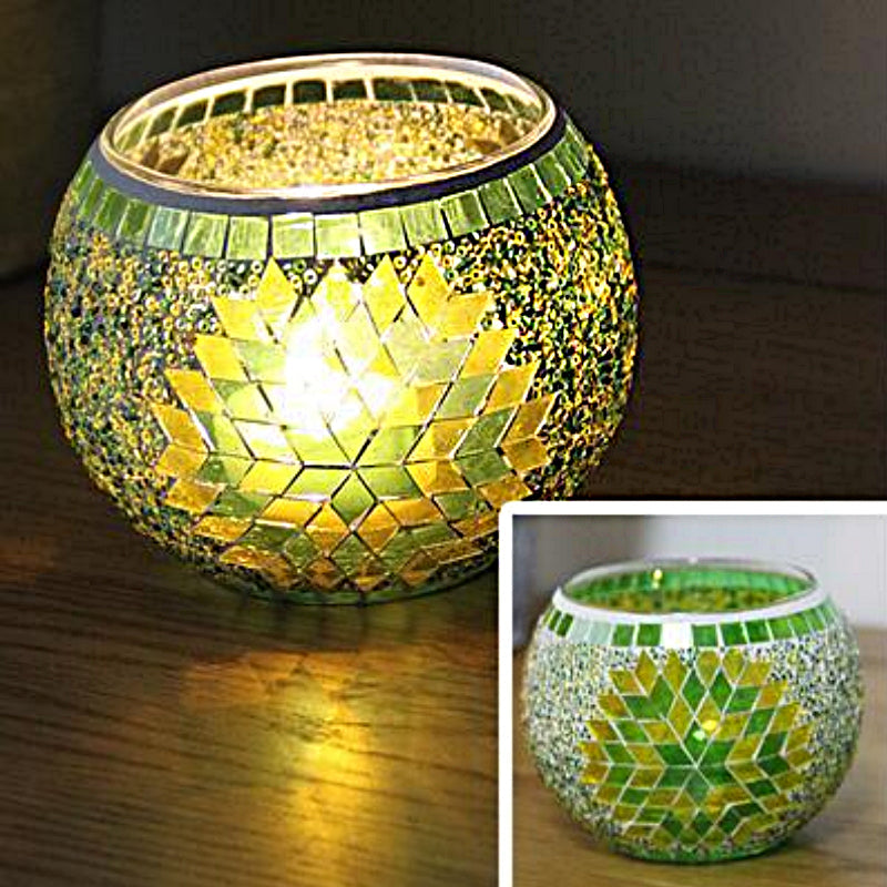 Brehn | Europäischer Retro Glas Mosaik Teelichthalter