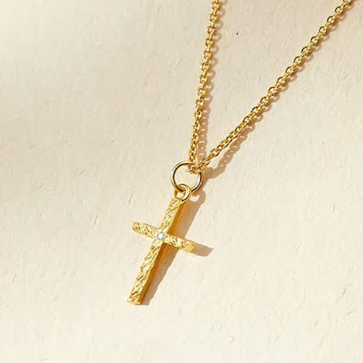 Brehn | 2pc 14k Initialen & Kreuz Anhänger Set