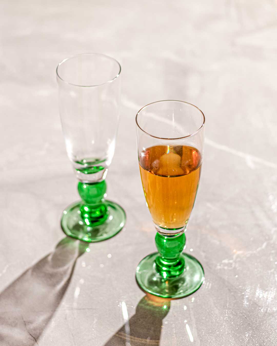 Brehn | Swirl Green Champagnerflöte - Set von 6