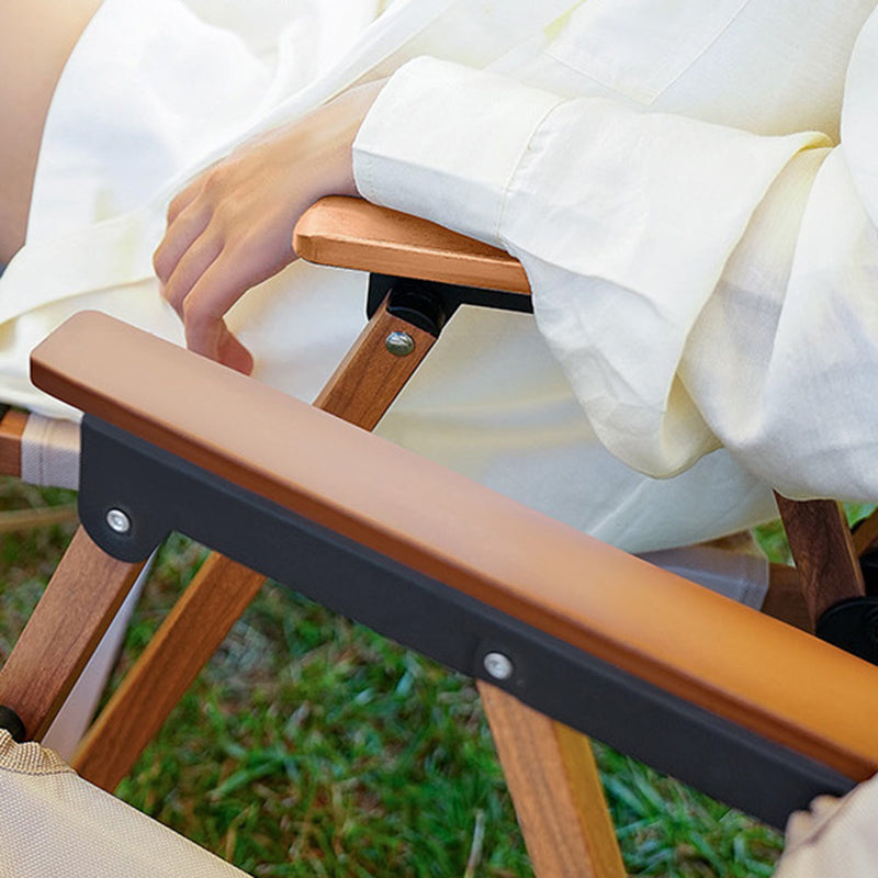 Moderner Minimalistischer Quadratischer Stoff Kohlenstoffstahl Buchenholz Rückenlehne Armlehne Klappstuhl Für Draußen | Brehn