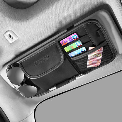 Brehn | Multi-Taschen Auto Sonnenblenden Organizer, für Sonnenbrillen, Karten, Stift, Bargeld & mehr