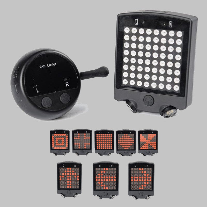 Brehn | USB wiederaufladbares LED Fahrrad Blinklicht Laserlicht, mit Fernbedienung & wasserdichtem Design