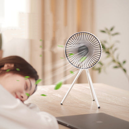 Tragbarer wiederaufladbarer Ventilator mit flexiblem Stativ und 3 Geschwindigkeitsstufen, für Reisen, Büro, Raum, Outdoor | Brehn