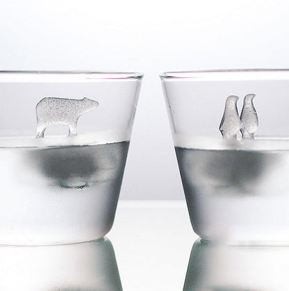 Brehn | Eisbär und Pinguine Silikon-Eisform 2er Set, für Party, Whisky, Cocktail & mehr