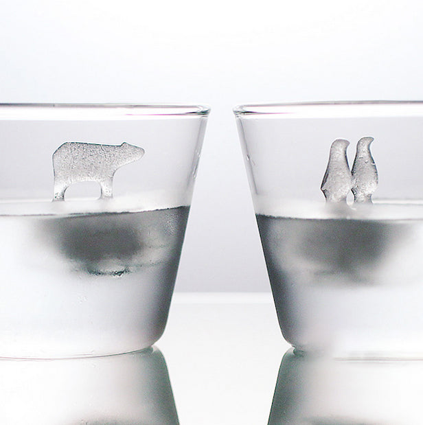Brehn | Eisbär und Pinguine Silikon-Eisform 2er Set, für Party, Whisky, Cocktail & mehr