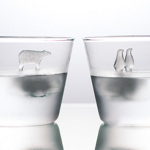 Brehn | Eisbär und Pinguine Silikon-Eisform 2er Set, für Party, Whisky, Cocktail & mehr