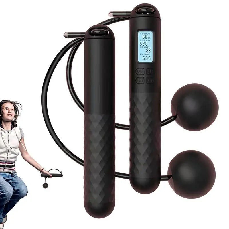 Kabelloses Springseil mit Zähler – Beschwerte Griffe für Home-Cardio-Workouts | Brehn