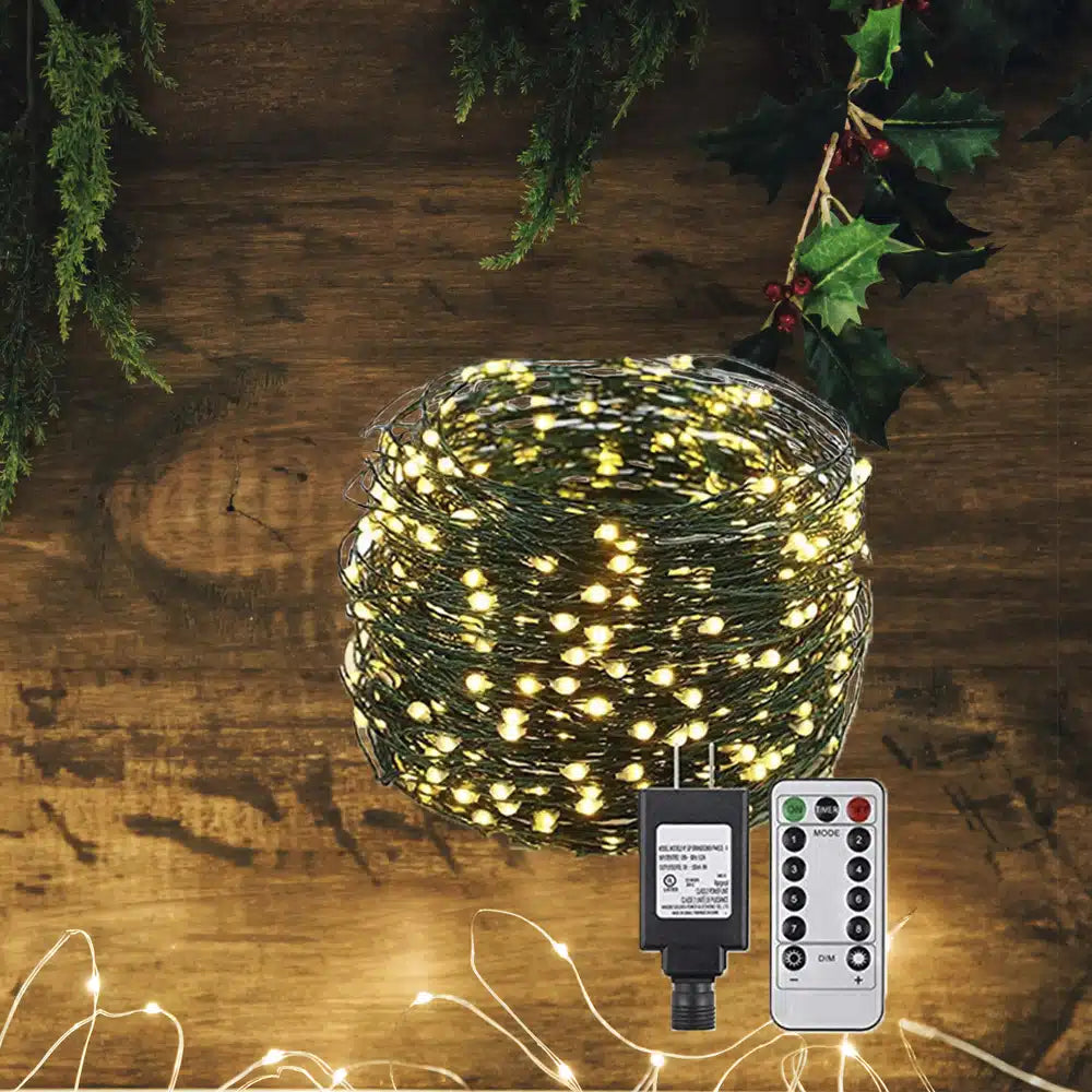 LED-Lichterkette mit Fernbedienung und 8 Lichteinstellungen – 30/40/50 Meter – | Brehn
