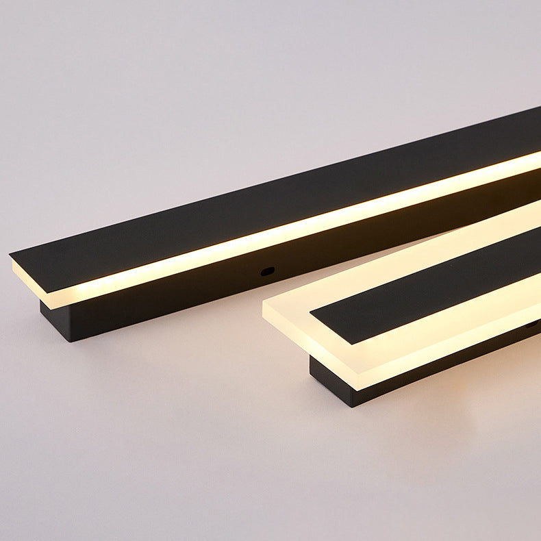 Modern Minimalist Lange Rechteckige Aluminium Acryl LED Wandleuchte Lampe Für Garten | Brehn