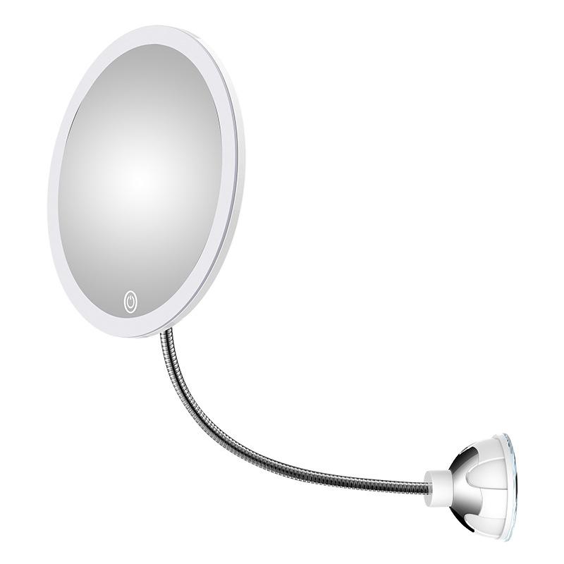 Schminkspiegel mit LED &amp; Vergrößerung - mit Saugnapf und flexiblem Arm | Brehn