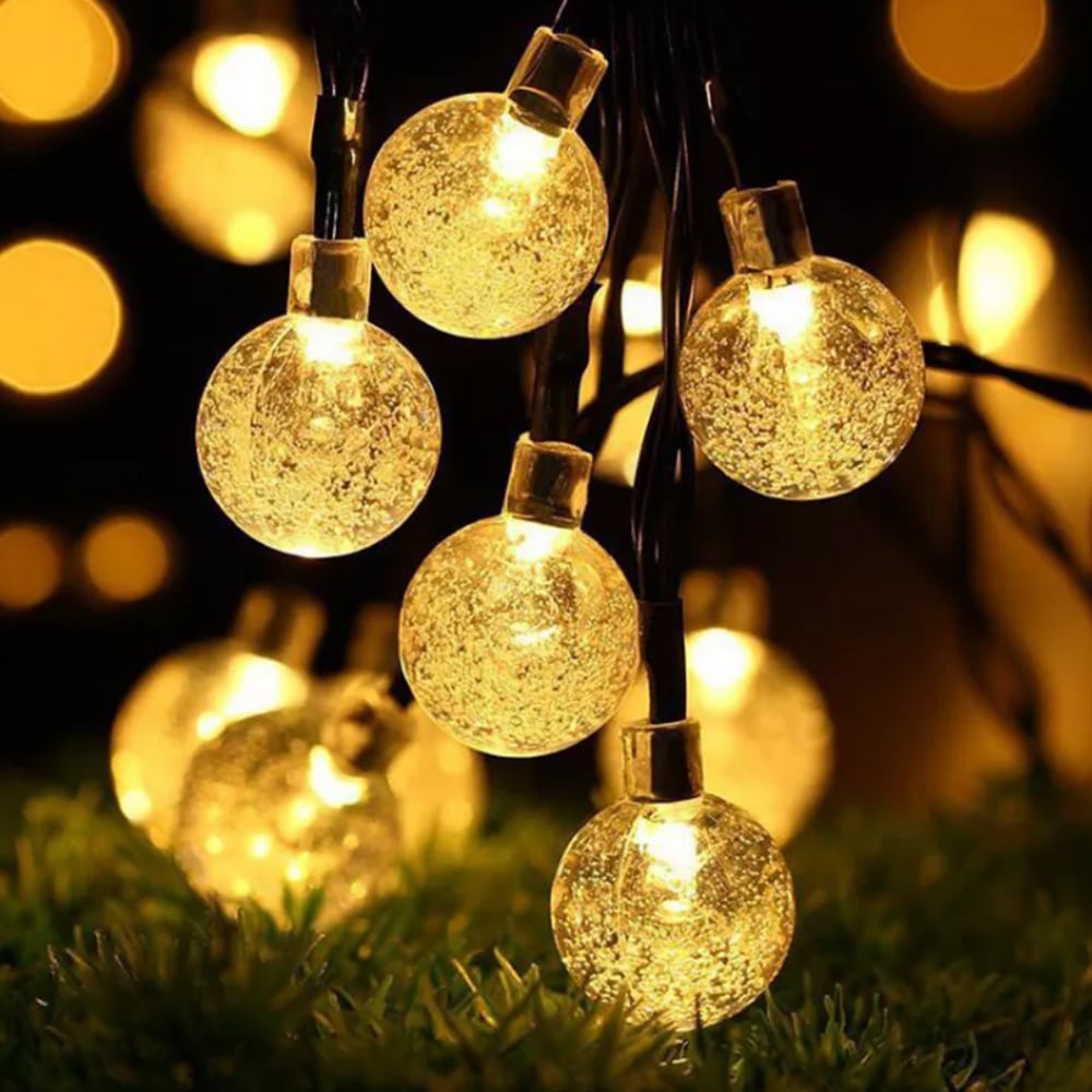 Solar-Lichterkette mit Kugelleuchten - 5M-20 LED / 7M-50 LED / 12M-100 LED | Brehn