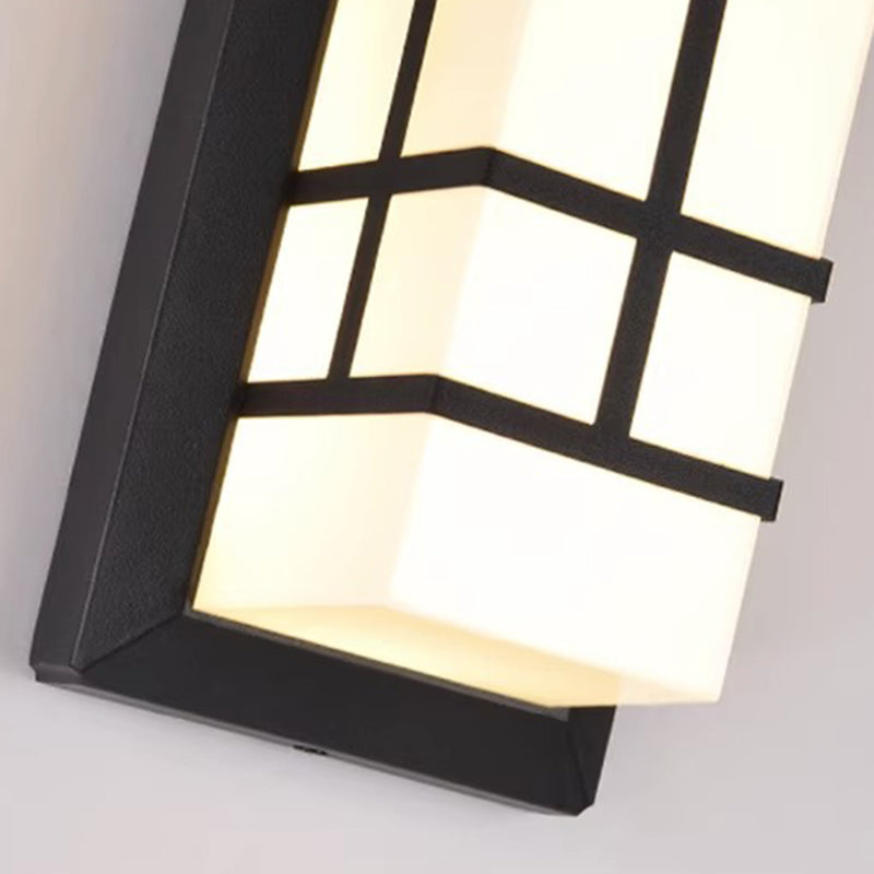 Modern Industrial Kubus Aluminium Akryl LED Wasserdicht Außen Wand Sconces Lampe Für Außenpatio | Brehn