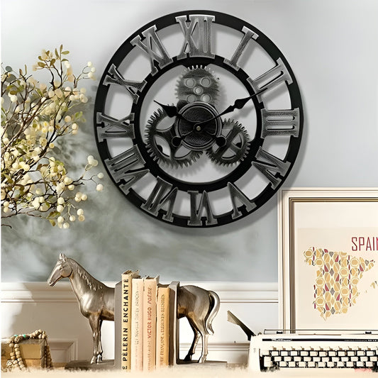 Wanduhr im Zahnraddesign – Industrieller Look für stilvolle Wanddekoration