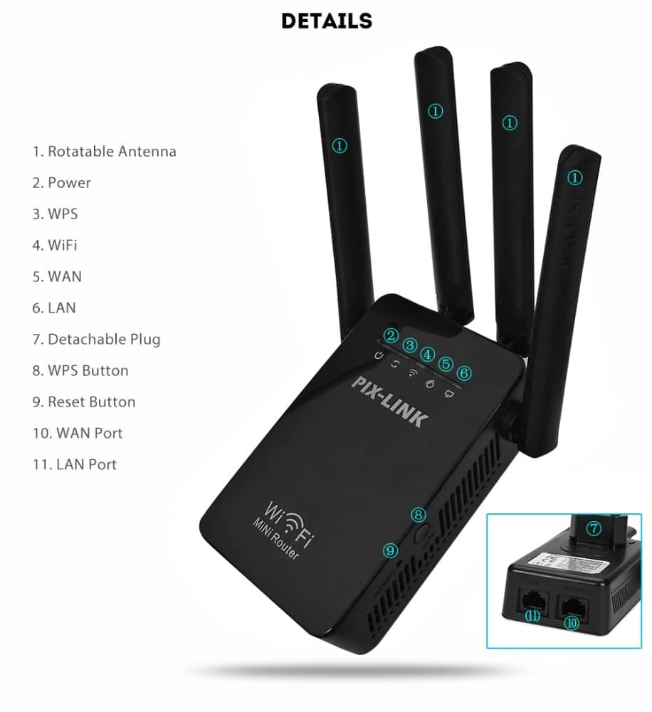 Wi-Fi Range Extender (Repeater / Extender) 300Mbps - 2,4 GHz | Brehn