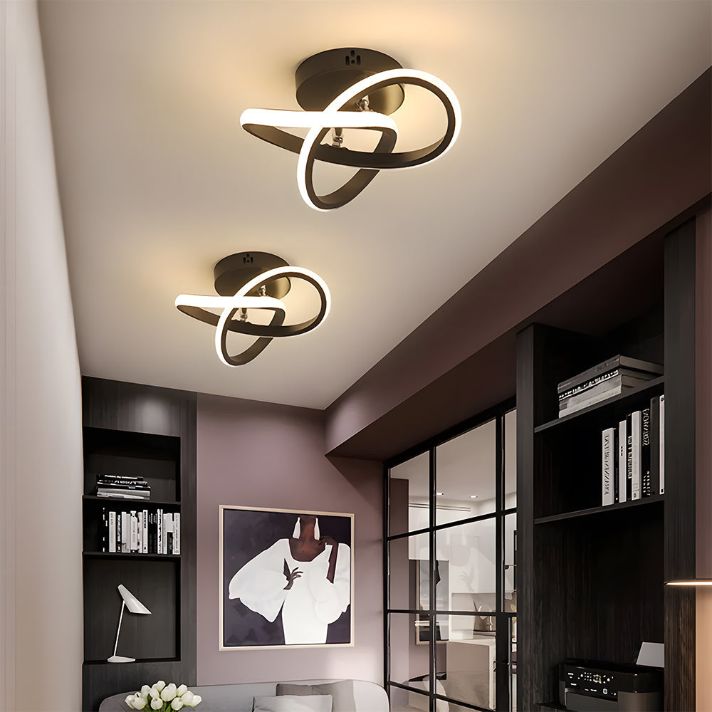 Deckenleuchte mit LED-Beleuchtung, schwarzem Metallrahmen