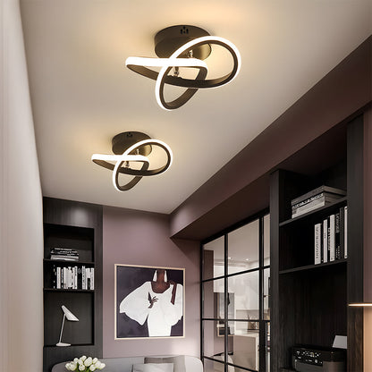 Deckenleuchte mit LED-Beleuchtung, schwarzem Metallrahmen