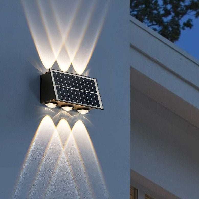 Zeitgenössische industrielle Solar wasserdichte ABS Säulen LED Wandlampe für den Außenbereich | Brehn