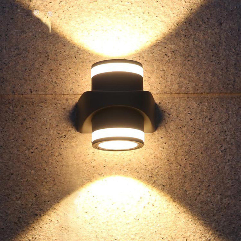 Moderne zylindrische Druckguss-Aluminium LED wasserdichte Außen-Garten-Wandleuchte | Brehn