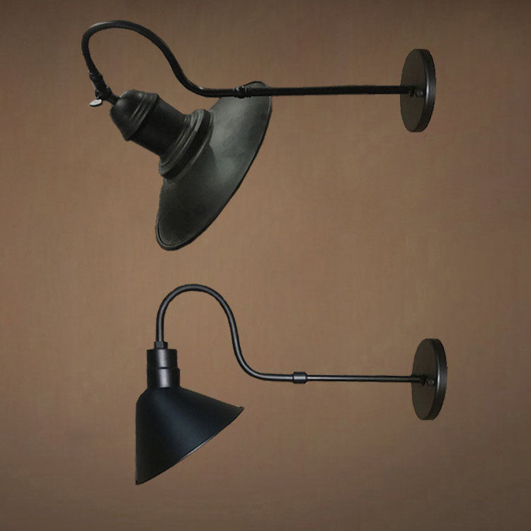 Traditionelle Vintage Horn Eisen 1-Licht Außen Wandlaterne Lampe für Eingangsbereich | Brehn