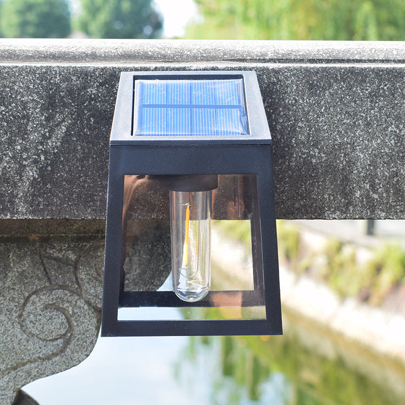 Moderne quadratische Kunststoff-Solar-LED-Außen-Wasserdichte Gartenlandschaft-Wandlampe | Brehn
