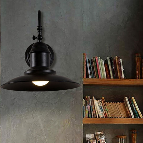 Traditionelle Vintage Horn Eisen 1-Licht Außen Wandlaterne Lampe für Eingangsbereich | Brehn