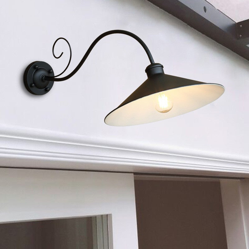 Zeitgenössische Retro Wasserdichte Eisen Runde 1-Licht Wand Sconces Lampe Für Garten | Brehn