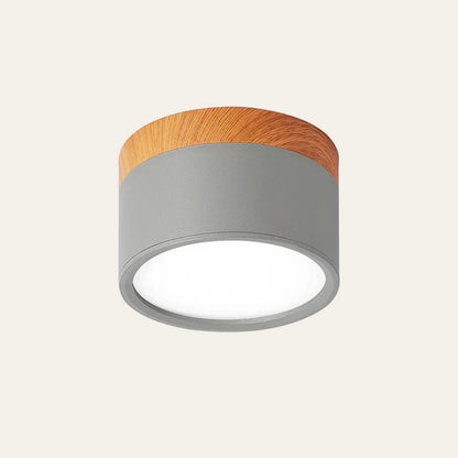 Moderne LED-Deckenleuchte, flächenbündig, zylinderförmig