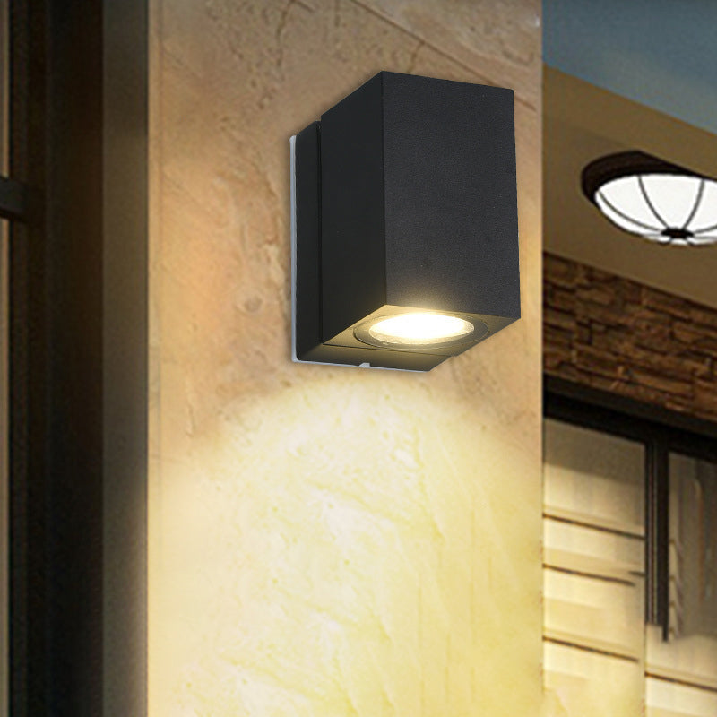 Moderne Einfachheit Wasserdichte Einstellbare Winkel Quadratische Aluminium LED Wandlampe Für Außenpatio | Brehn