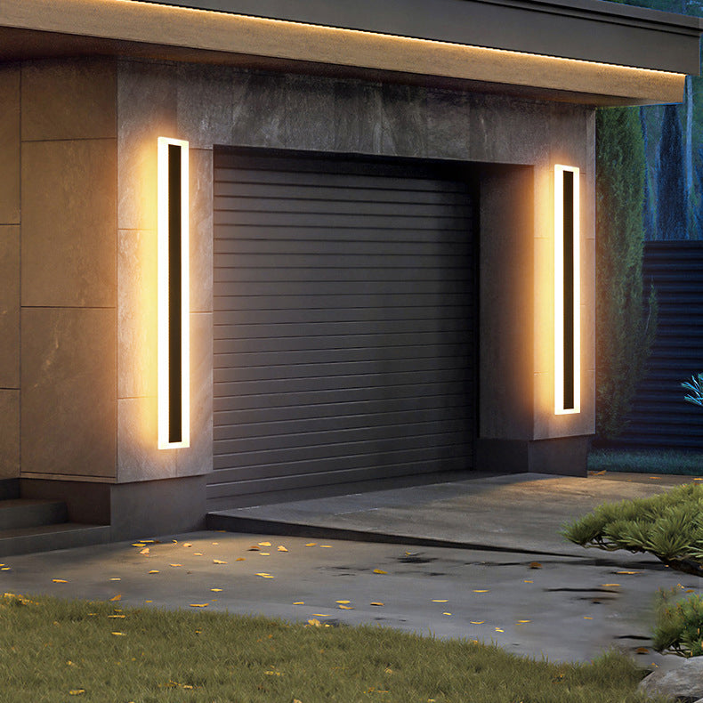 Modern Minimalist Lange Rechteckige Aluminium Acryl LED Wandleuchte Lampe Für Garten | Brehn