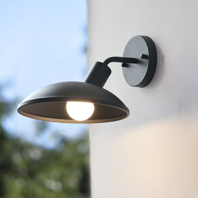 Moderne Minimalistische Wasserdichte Runde Eisen 1-Lampe Wand Sconce Lampe Für Außenpatio | Brehn