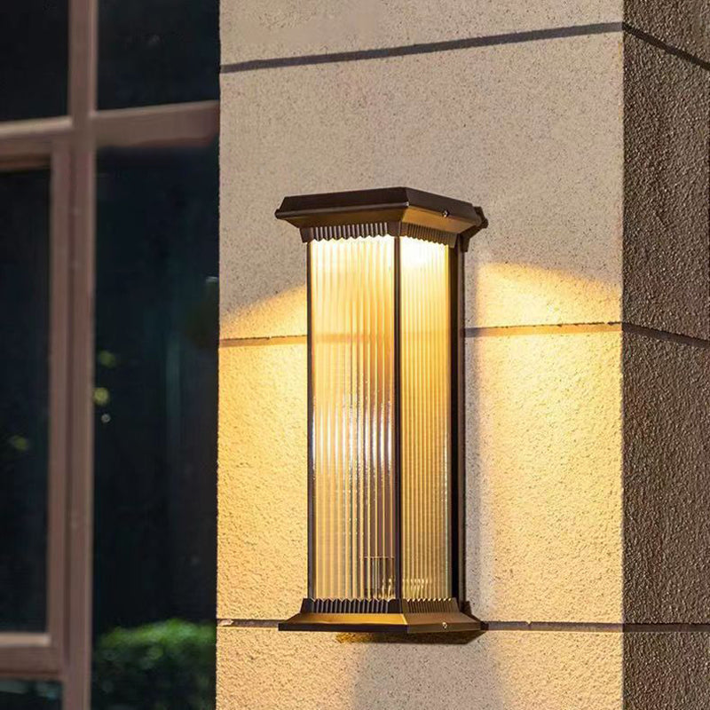 Modern Minimalist Wasserdicht Rechteck Aluminium Glas 1/2 Licht Außen Wand Sconce Lampe Für Garten | Brehn