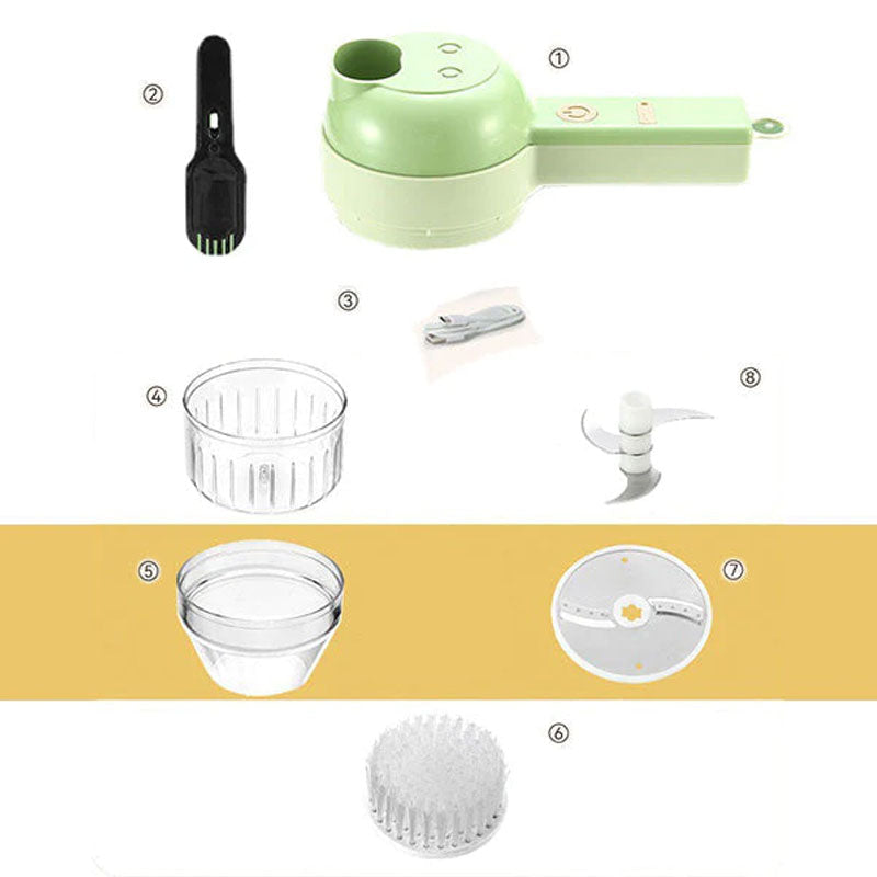 4 In 1 Handheld Elektrischer Gemüseschneider Set | Brehn