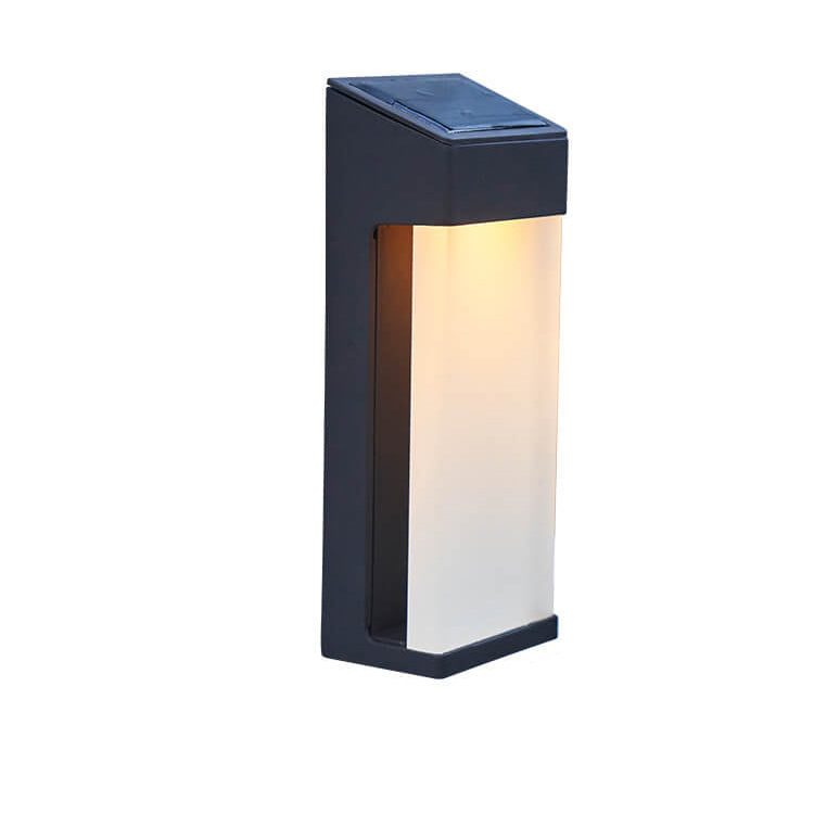 Solar Square Frosted Glass Wasserdichte Außen-LED-Wandleuchte | Brehn